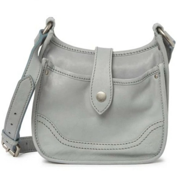 FRYE Madison North South Leather Mini Crossbody Bag Sky Blue - Picture 1 of 10